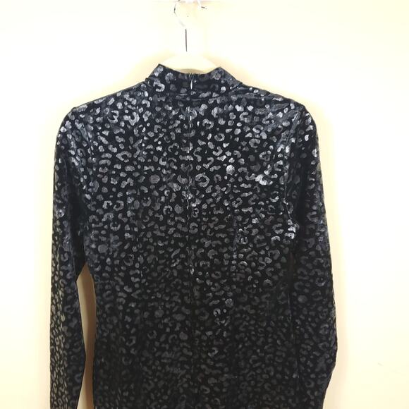 525 America Black Leopard Velvet Dress Size M - Picture 7 of 12